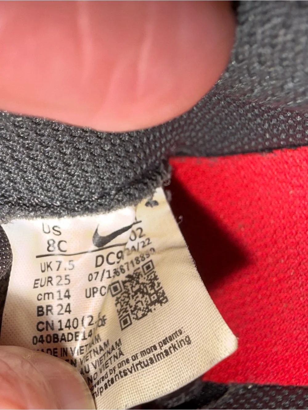 Nike Kids Gray/Black/Red Air Max Sneaker Size 8C